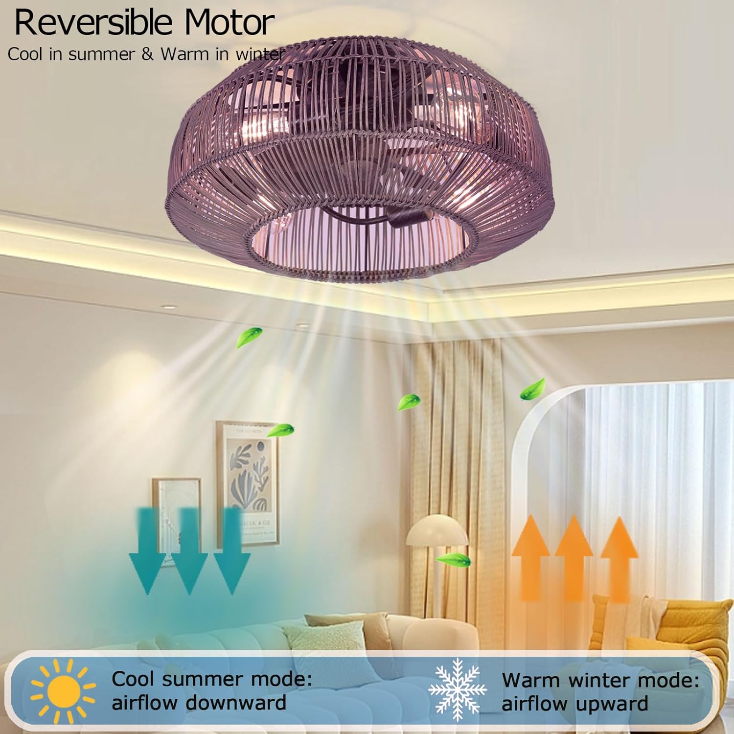 Cage ceiling fan with light