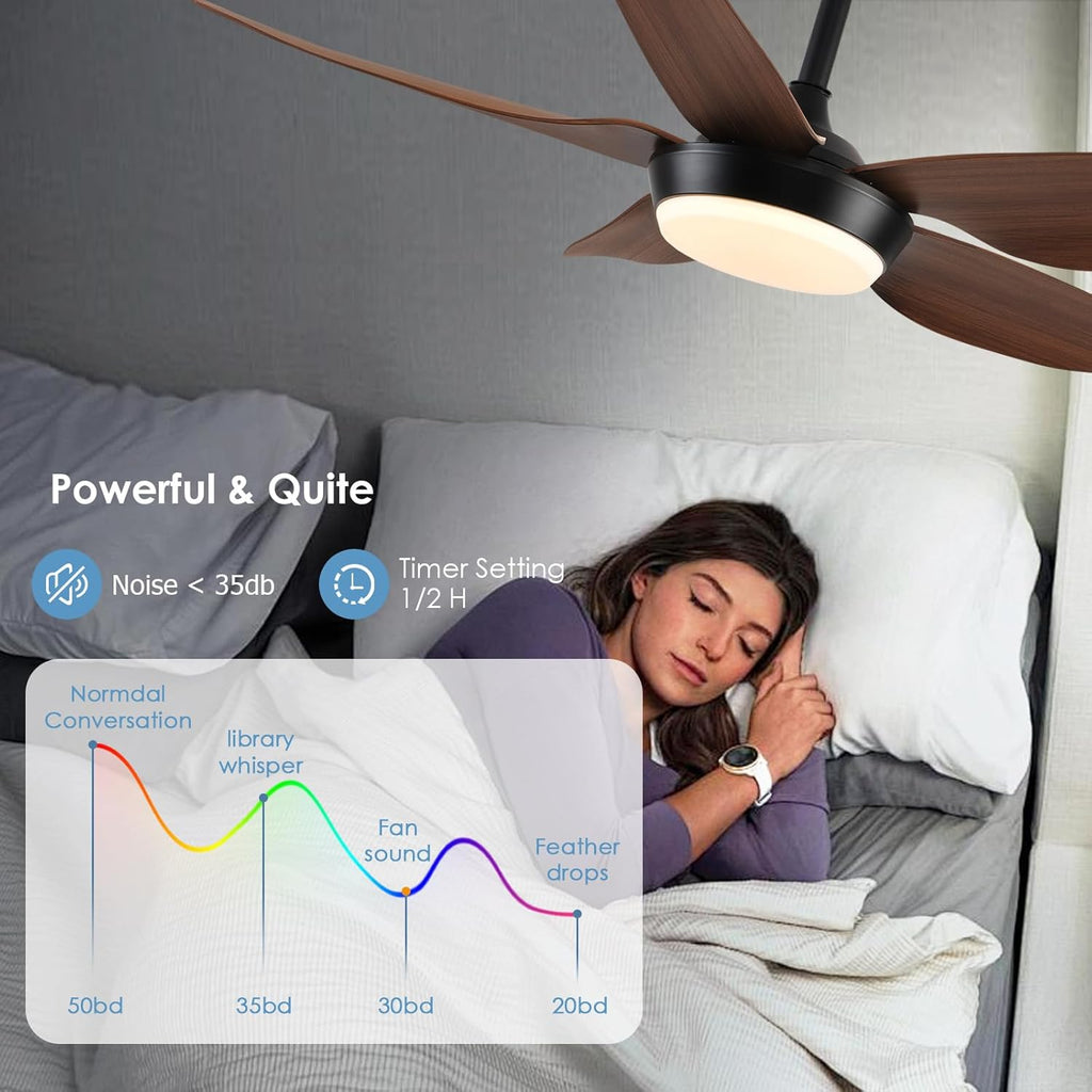 Modern Ceiling Fan with Light 43 Inch